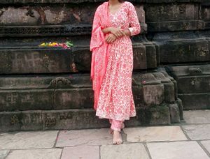 anarkali suit and pent kurta sui