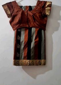 Elegant Striped Saree with Stiched Blouse
