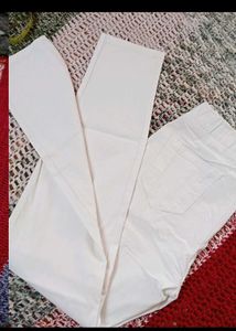 women's White Slim Fit Pants