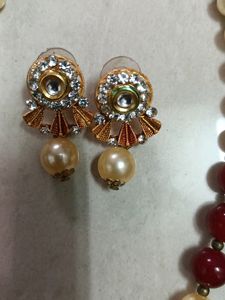 Maroon Colour Moti Set