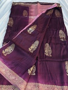 Elegant Purple Banarasi Silk Saree