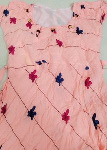 Peach Floral Dress