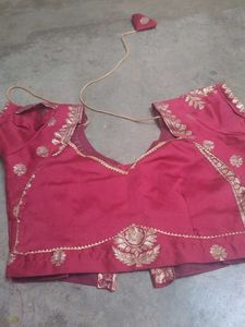 Red &amp; Gold Sari Blouse