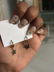 Star Dangle Hoop Earrings