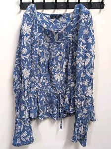 Blue Floral Print Top