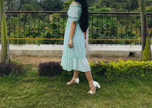 Green Dots Dress.!