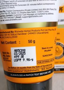 DR. SHETHS CERAMIDE &amp; VITAMIN C SUNSCREEN