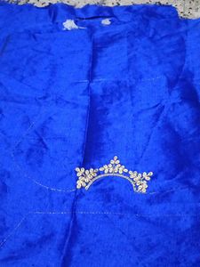 Royal Blue Embroidered Blouse