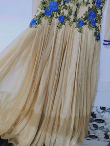 Beautiful Floral Gown With Matching Dupatta