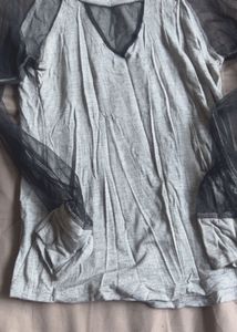 Gray Top w/ Mesh