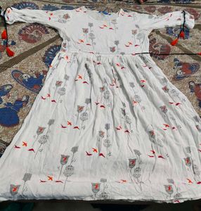 White Birdcage Print Dress