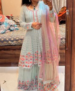 Elegant Anarkali Sharara Suit Set
