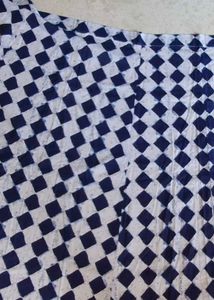 Indigo Wrap Around Skirt - Checkered
