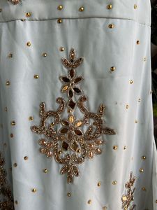 Light Blue Color Kurta With Jacket,Skirt N Dupatta