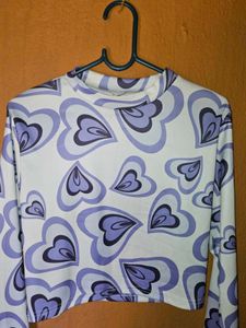 Heart Print Crop Top