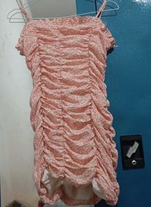 Kawai Pink Floral Mini Dress