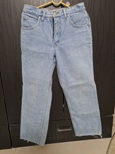 Blue Wide Leg High Waist Denim