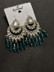 Beautiful Crystal Green Earrings