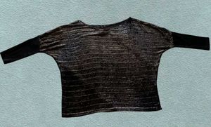 Very Stylish Black Golden With Silver Saini Top