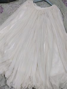 flaired white ghaghara