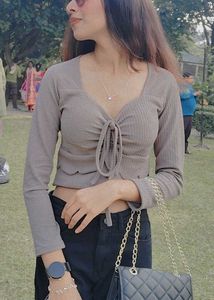 Padded Grey Top