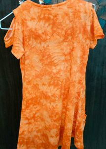 Orange White Top