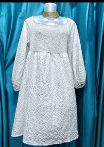 Zudio White A-line Dress.