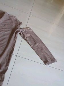 Stylish Brown Cut-Out Shoulder Top