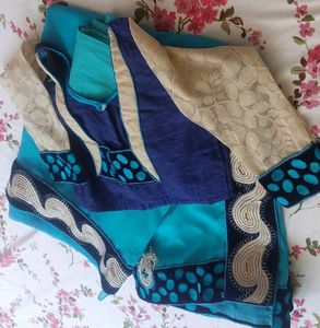 Designer Saree With Stitched Blouse