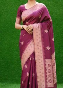 Elegant Maroon Banarasi Silk Saree