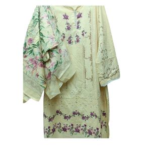 Floral Embroidered Salwar Kameez With Dupatta