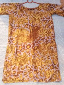 Printed Kurti &amp; Bottom Set ✨ | Size S–M | Soft Fab