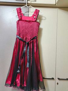 Kids Pink Gown With Net
