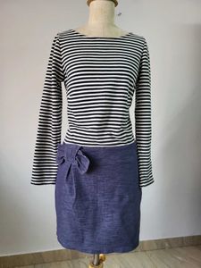 Striped Casual Dress Length 34 Inches