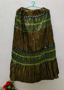 Green & Brown Ethnic Skirt