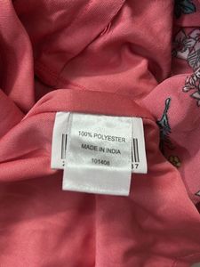 coral Printed Knee Length Casual Women Regular Fit