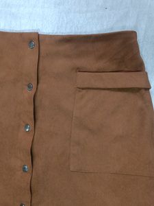 MANGO Suede Mini Skirt with Pocket