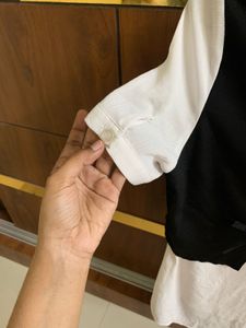 Black Vest Layered Look Korean Shirt