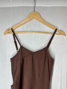 Brown Midi Slip Dress