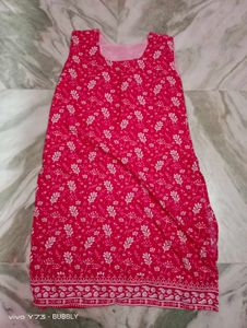 Red Floral Print Sleeveless Dress