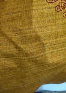 Embroidered Mustard Kurta With Pyjama