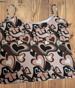 Retro Heart Print Tank Top