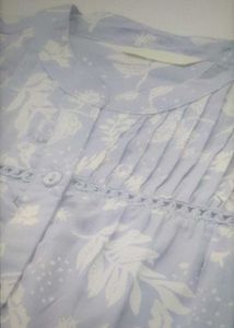 Floral Print Mandarin Collar Shirt Style Top
