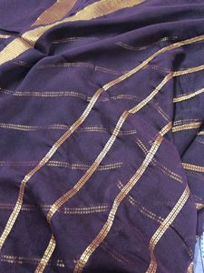 Elegant Brown Striped Saree