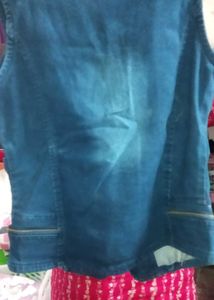 Denim Vest with Zipper
