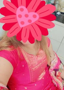 Pink Silk Dupatta Suit