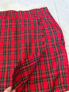 Red Plaid Mini Skirt