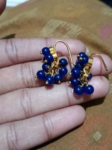 Blue Little Stoned Earrings