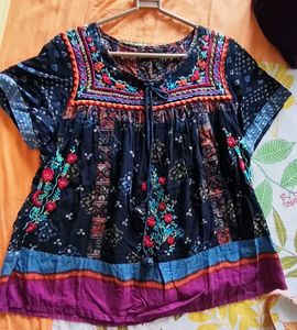 Embroidered Colorful Top