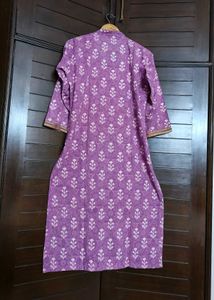 Women Purple Cotton Printed Suit Set